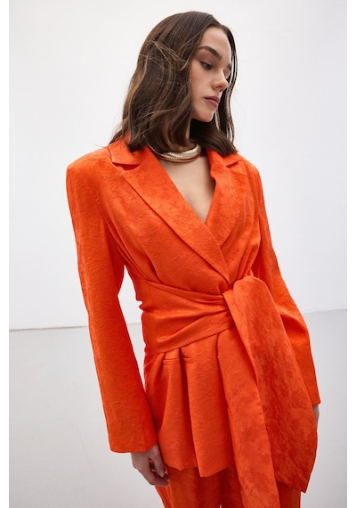 Sateen Freya Ceket - Oranj-137139 Oranj