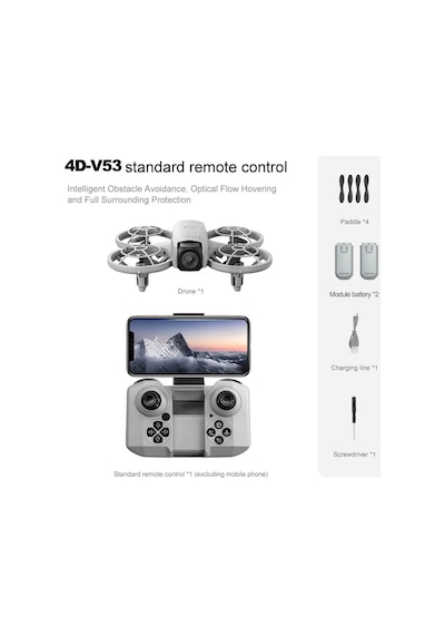 4d-v53 Aı Hareket Kontrollü Çift Kameralı Akıllı Engel Tanıma Özellikli Drone 18 Dk Uçuş