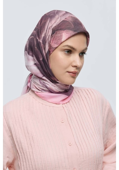Moda Kaşmir Rosa Desen Bambu Eşarp Pembe
