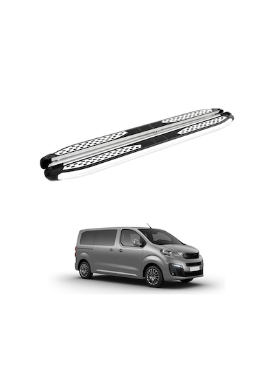 Peugeot Traveller Mk3 2017-2025 / Kısa Şasi Yan Basamak Plus Gri