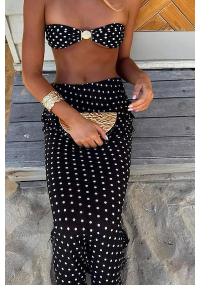 Alyana Brazilian Bikini Üçlü Set - Siyah