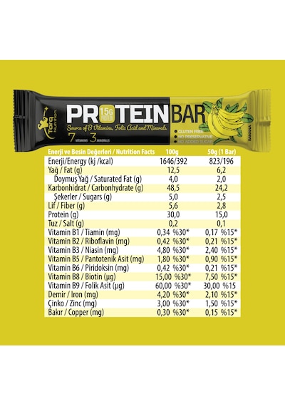 Torq Nutrition Protein Bar Muz (12 adet)