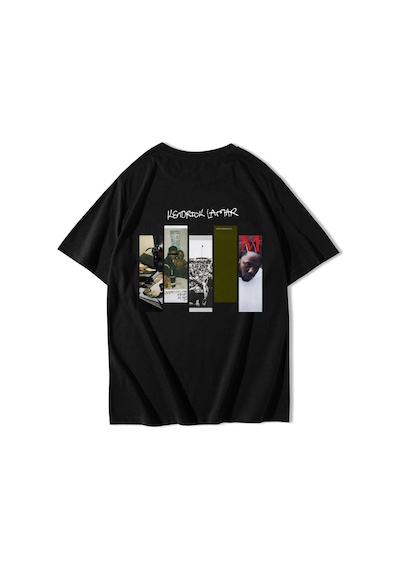 Brz Collectıon Brz Collection Unisex Oversize Ön Baskılı Kendrick Lamar T-shirt Siyah