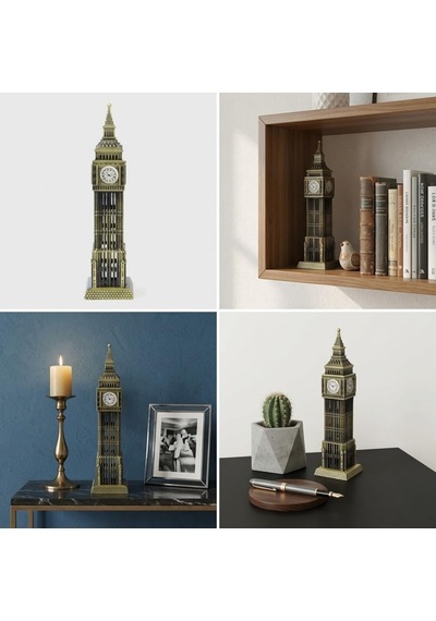 Deinhaus Big Ben Metal Figürü, Antik Bronz, Masa Ve Raf Dekorasyonu, Londra Mimari Heykelciği