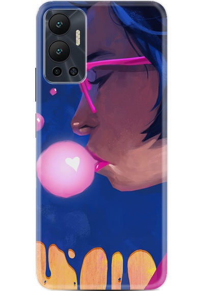 Infinix Hot 12 Kılıf Silikon Desen Özel Seri Sakız ve Kız 1767