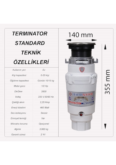 Terminatör Standart Çöp Öğütücü