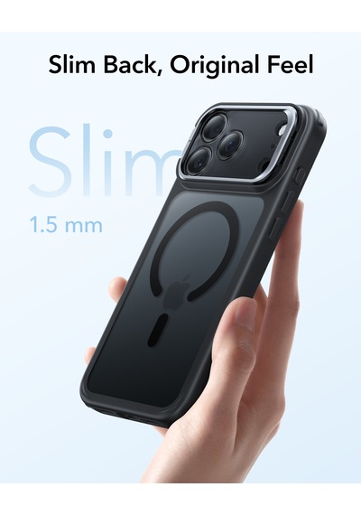 Esr Apple Uyumlu iPhone 17 Pro Classic Hybrid Magsafe Standlı Kılıf - Kamera Kontrol Buton - Buzlu Siyah Buzlu Siyah