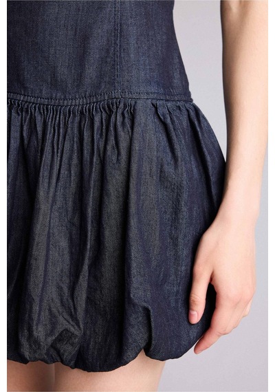 Defacto %100 Pamuk Kolsuz Mini Jean Elbise I0069ax26hsnm82 Mavi-nm82