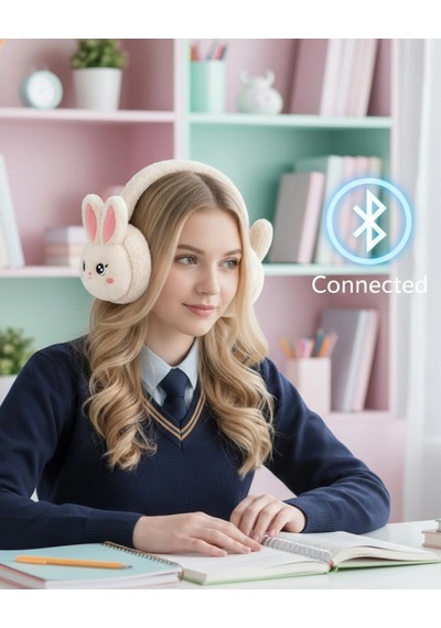 Mey İthalat Kablosuz Tavşan Tasarımlı Bluetooth Kulaklık Tf Kart Destekli