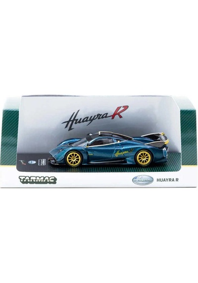 Tarmac Works 1/64 Pagani Huayra R Turquoise Carbon Fiber - Usa Special Edition