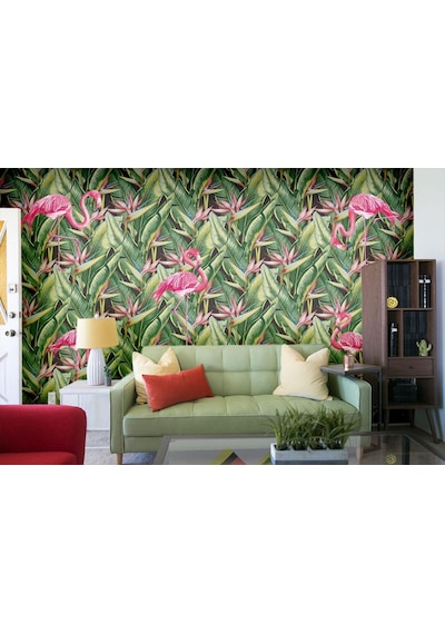 Flamingo Desenli Duvar Kağıdı (359266398)
