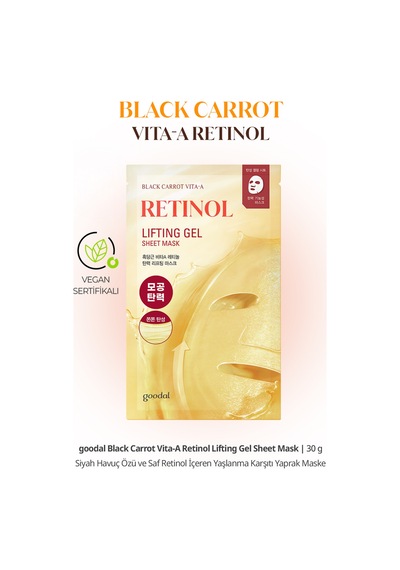 Goodal Black Carrot Vita-a Retinol Lifting Gel Sheet Mask - Siyah Havuç Özlü Retinol Yüz Maskesi