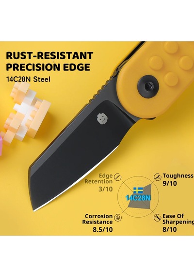 Kizer Mini Bay 14c28n Yellow Brick G10 Handle Kizerv 2583a1 Kamp Çakısı Altın - Kahverengi