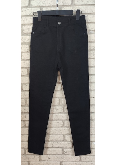 Veraura Lifestyle Likralı Yüksek Bel Efsane Kot Pantolon Antrasit Renk 92cm Siyah
