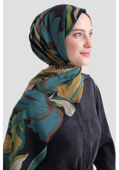 Armine Elegance Pamuk - İpek Şal As559 Zümrüt