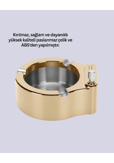 Çakmaklı Küllük Paslanmaz Metal Dayanıklı Tasarım