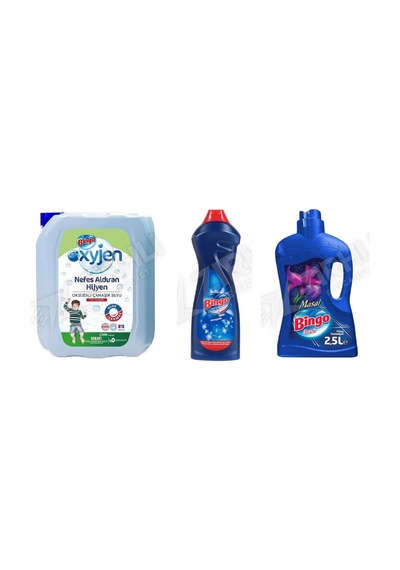 Bingo Çamaşır Suyu 4 Lt + Amonyaklı Krem 750 Ml + Yüzey Tem. Fresh 2.5 Lt 3'lü Set Diğer