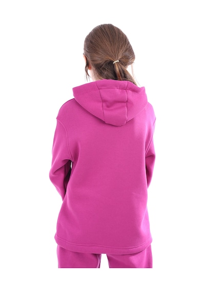 Kız Çocuk Oversize Kapüşonlu Cepli Düşük Omuz Baskılı Sweatshirt - Beli Ayarlanabilir & 3 İplik Şardonlu Mürdüm Kız Çocuk Oversize Kapüşonlu Cepli Düşük Omuz Baskılı Sweatshirt - Beli Ayarlanabilir & 3 İplik Şardonlu Mürdüm