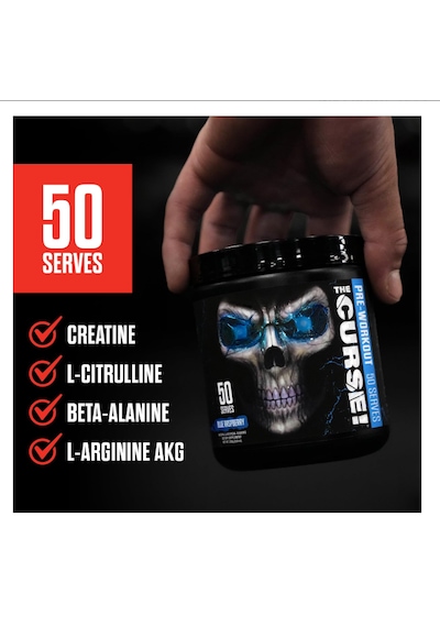 The Curse 50 Servis Pre-workout Yeşil Elma Aroma %100 Amerika İçerik Fda Onaylı