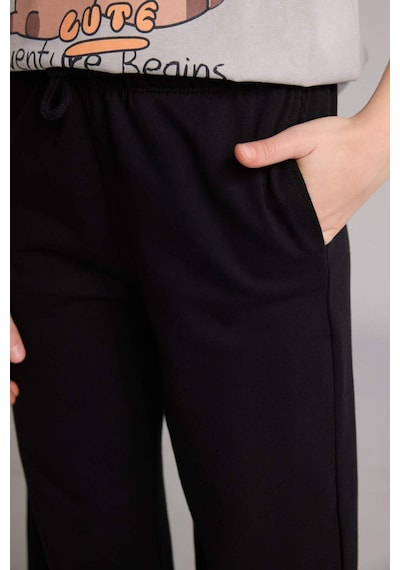Defacto Wıde Leg Pantolon Kız Çocuk G0338a826spbk81 Siyah-bk81