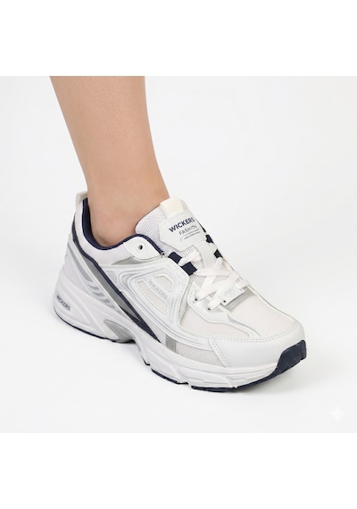 Wickers 3001 Beyaz Laci Unisex Sneakers Spor Ayakkabı Beyaz - Lacivert
