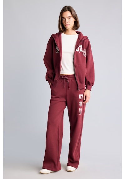 Defacto Harry Potter Wide Leg Beli Bağcıklı Baskılı Kalın Kumaş Eşofman Altı I3173ax26aubr98 Bordo-br98