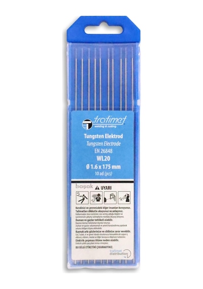 1,6 Mm Wl-20 Gök Mavi Tungsten Elektrot 175 Mm Trafimet Adet Fiyatı