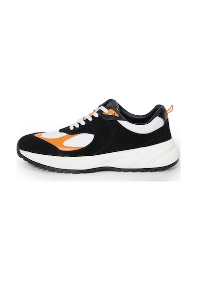 Jaumı Black Siyah Turuncu Sneaker Erkek Süet Ayakkabı 001