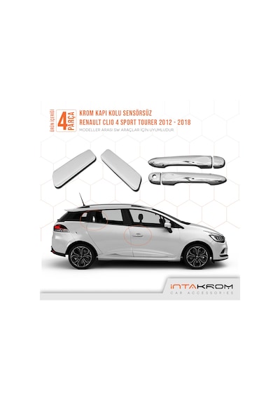intakrom Renault Clio 4 Sport Tourer Krom Kapı Kolu Sw - 4 Parça 2012 - 20