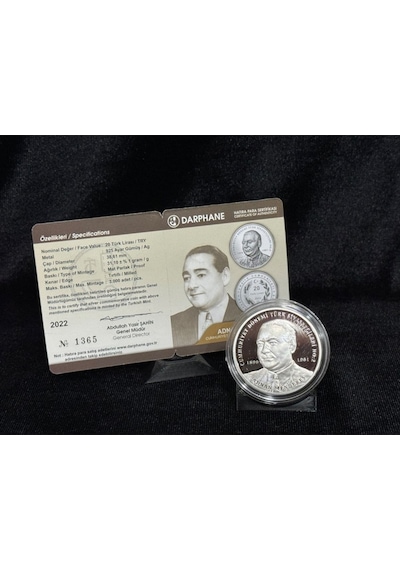 Adnan Menderes - Cumhuriyet Dönemi Türk Siyasetçileri No:2 Gümüş Hatıra Para Çil