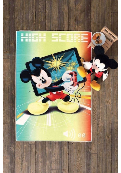 120 x 180 Mickey High Disney Hes Halı Lisanslı Taç