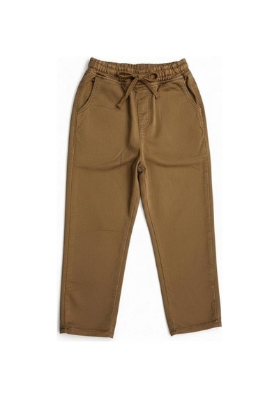 Zekids Erkek Çocuk Esnek Kumaş Beli Lastikli Pantolon-16399 Bej