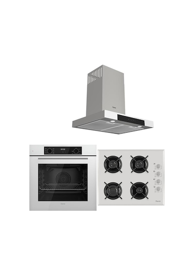 Ferre Whıte Plus Serisi QBL63CB-1140B-D101 3lü Cam Ankastre Set