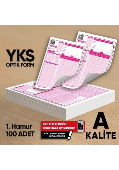 Yks-msü Deneme Sınavları İçin 100 Adet 80.gr Optik Form