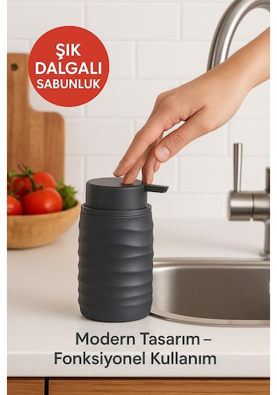 Mutfak Ve Banyo İçin Şık Tasarımlı Sabunluk Antrasit Diğer