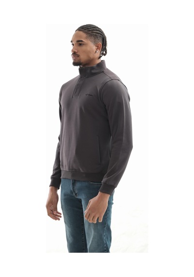 Boğazlı Sweatshirt Antrasit