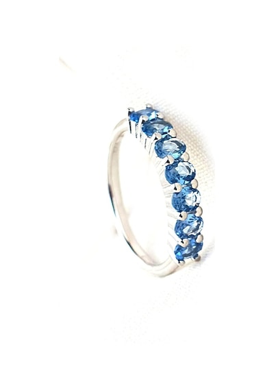Sky Diamond Blue Creative Sapphire 925Ayar Gümüş Lüks Sıra Taş Yü 16
