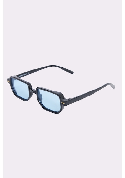 Unisex Geometrik Çerçeve Siyah Çerçeve Uv 400 Korumalı Güneş Gözlüğü-51568 Çok Renkli