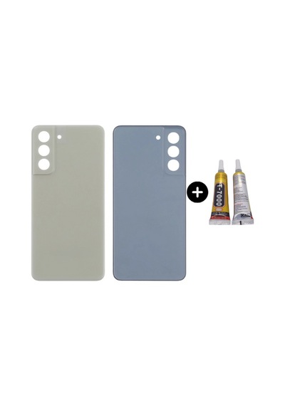 Samsung S21 Fe Sm-g990 Uyumlu Arka Pil Kapağı Yeşil + B7000 Çok Renkli