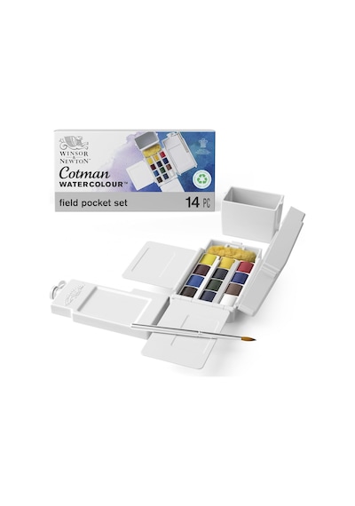 Winsor Newton Cotman Field Box Kır Tipi 12'li Suluboya Yarım Tablet Diğer