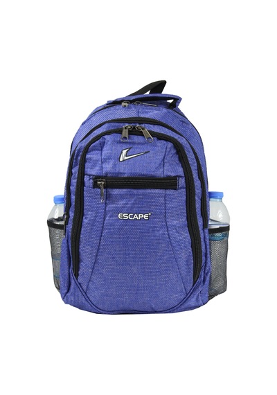 Escape Esc 307 Çizgili Polyester Kumaş Sırt Çantası Sax Saks Mavi