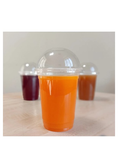 Plastik Şeffaf Bardak 95x400cc 14 Oz Bardak +bombe Kapak 300'lü