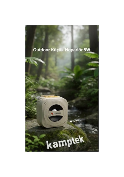 Outdoor Kablosuz Wireless 5w Led Işıklı Bluetooth Hoparlör Bej Doğa Güçlü Hoparlör