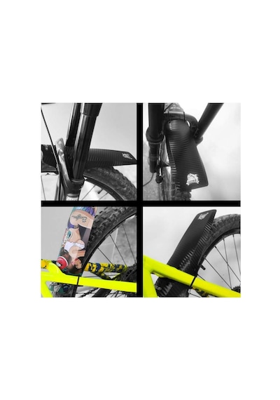 Enlee Mtb Bisiklet Ön Maşa Kadro Bağlantılı Çamurluk Trekking Light Camo Cırt Bağlantılı Siyah - Gri