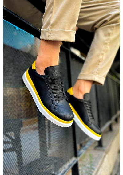 Ch979 Santoni Gbt Spor Erkek Ayakkabı Sıyah/sarı