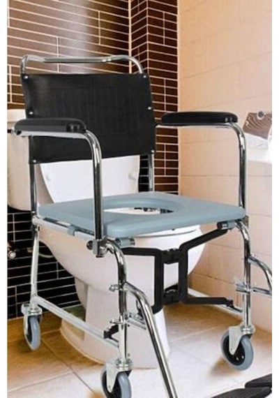Medikaltec Klozetli Tekerlekli Sandalye Tuvaletli Sandalye Banyo Sandalyesi