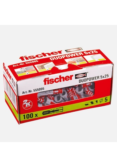 Fischer Duopower 5x25 Dübel 100 Adet