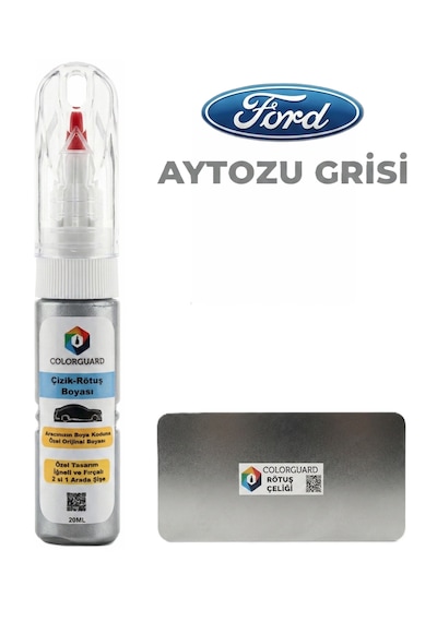Ford Aytozu Grisi İğneli Ve Fırçalı 2 Si 1 Arada Özel Tasarım Şişe Rötuş Boyası Ve Profesyonel Rötuş Çeliği Seti