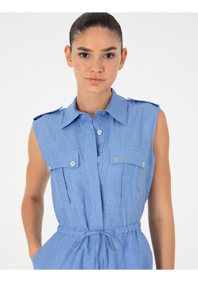 Pierre Cardin Kadın Mavi Tulum Dokuma 50284603-vr249 Mavi