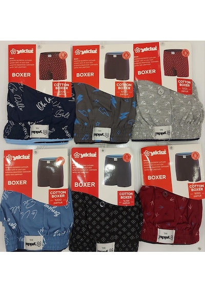 Yıldız 43 Erkek Havlu Bel Desenli Boxer 6 Adet 001